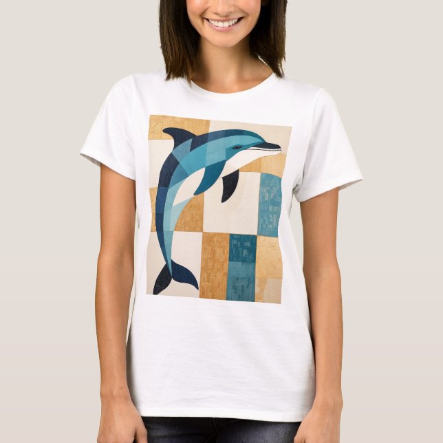 Geometrischer Azure-Sprung T-Shirt (Vorderseite)