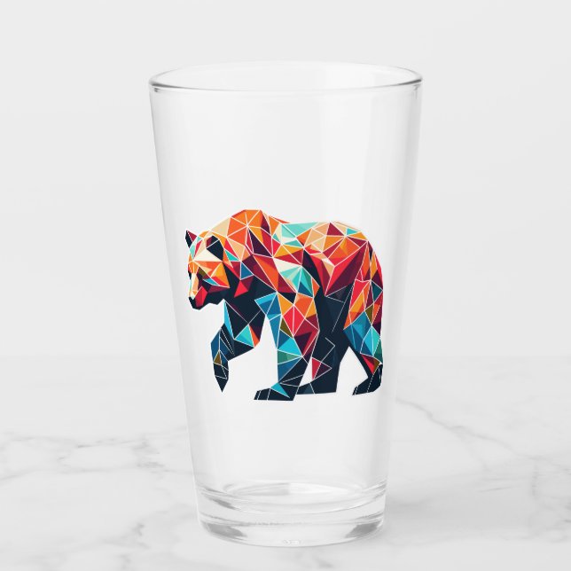 Geometrischer Bär Glas (Vorderseite)