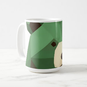 Geometrischer Bärenkopf Low Poly Kaffeetasse