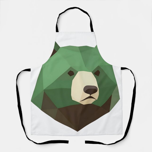 Geometrischer Bärenkopf Low Poly Schürze (Vorderseite)