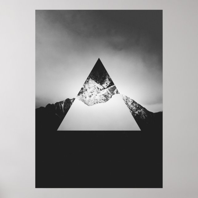 Geometrischer Berg im Dreieck Poster (Vorne)