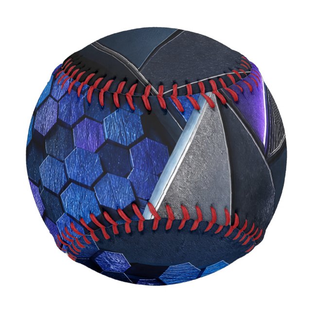 Geometrischer Blitz aus Saphir-Hexagonen Baseball (Vorderseite)