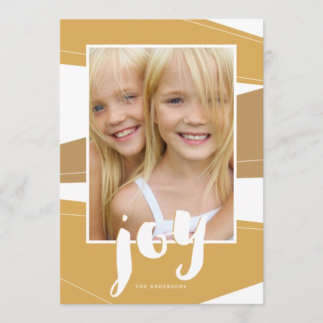 Geometrischer Block | Gold Tone Joto Foto Card (Vorderseite)