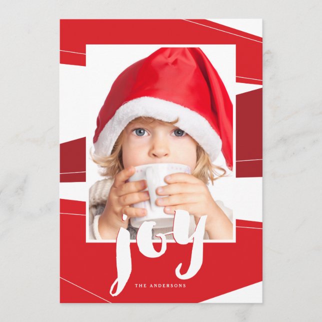 Geometrischer Block | Red Joto Foto Card (Vorderseite)