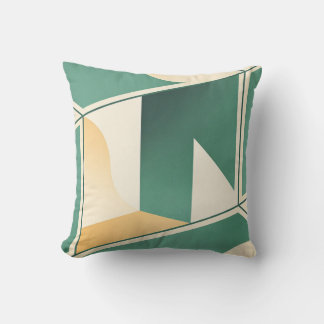 geometrischer Boho-Chic Salbei grüner Minimalismus Kissen