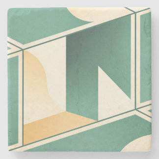 geometrischer Boho-Chic Salbei grüner Minimalismus Steinuntersetzer