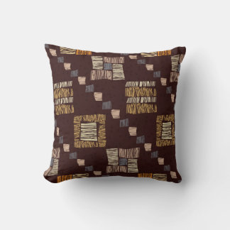 Geometrischer brauner Ethnic-Stamm-Hintergrund Kissen