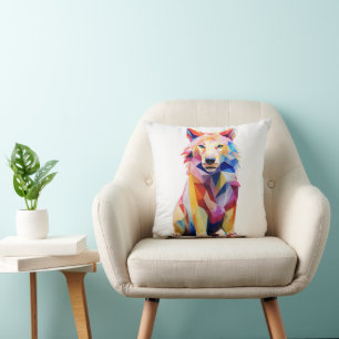Geometrischer Bunter Hund Kissen
