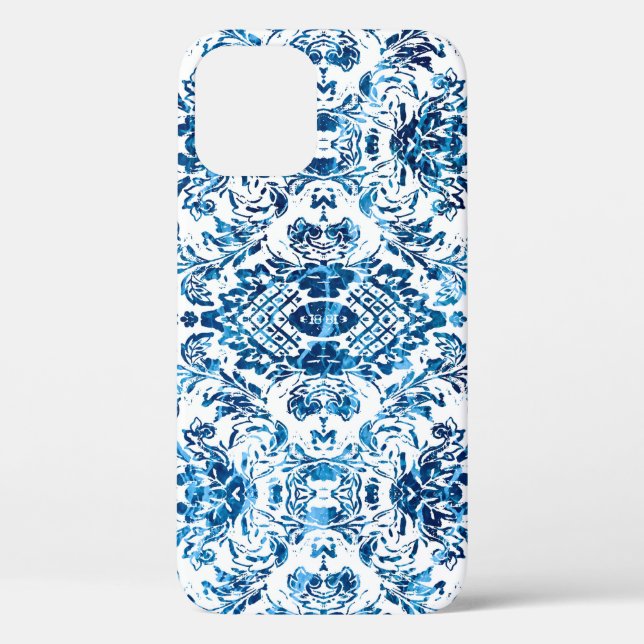 Geometrischer Damast nahtloses Muster mit Grundier Case-Mate iPhone Hülle (Rückseite)