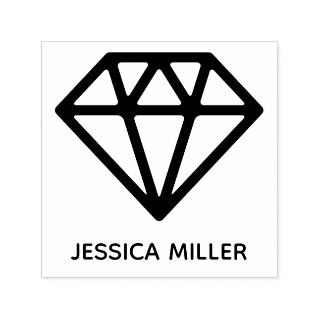 Geometrischer Diamant-Individuelle Name Permastempel (Design)