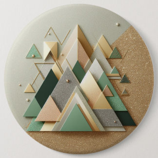 Geometrischer Dreieck-Glitzer Abstrakt polygonal Button