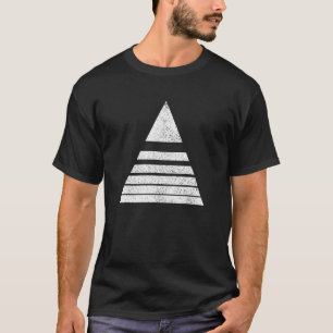 Geometrischer Dreilangzeilengeometrie-Dist T-Shirt
