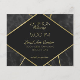 Geometrischer Empfang aus Gold und Marmor Begleitkarte