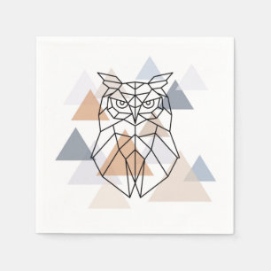 Geometrischer Eulen-Entwurf Serviette