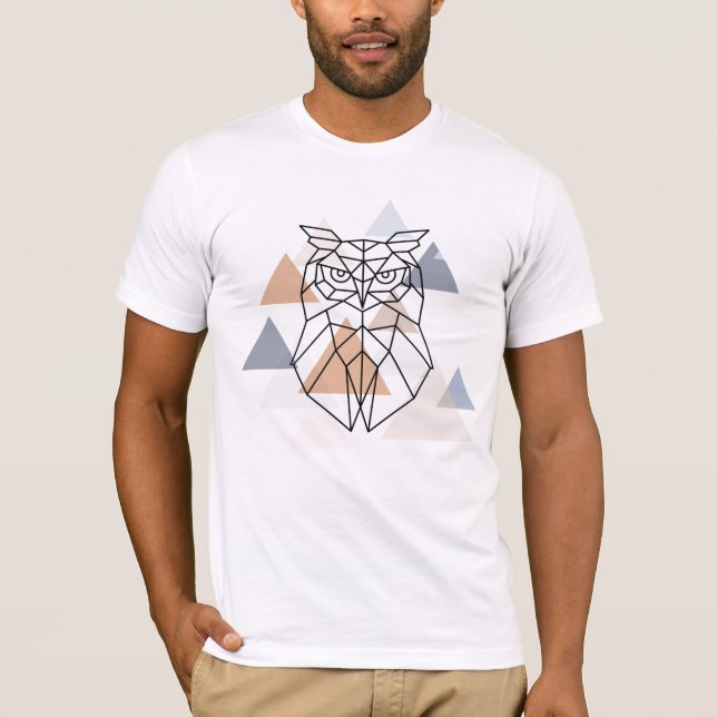 Geometrischer Eulen-Entwurf T-Shirt (Vorderseite)