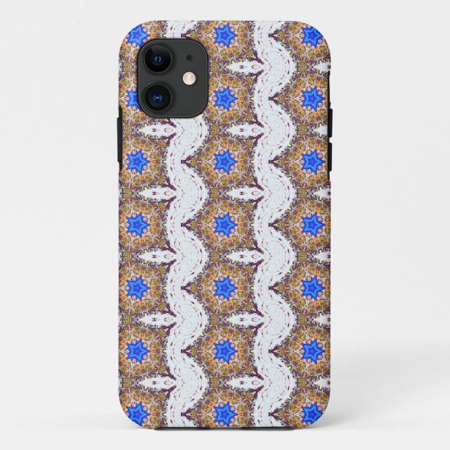 geometrischer Fall mit blauem Stern Case-Mate iPhone Hülle (Rückseite)
