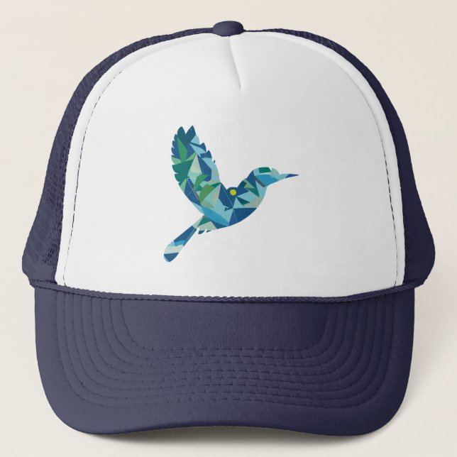 Geometrischer farbiger Bird Truckerkappe (Vorderseite)