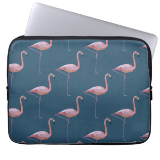 Geometrischer Flamingo-Druck aquamarin Laptopschutzhülle
