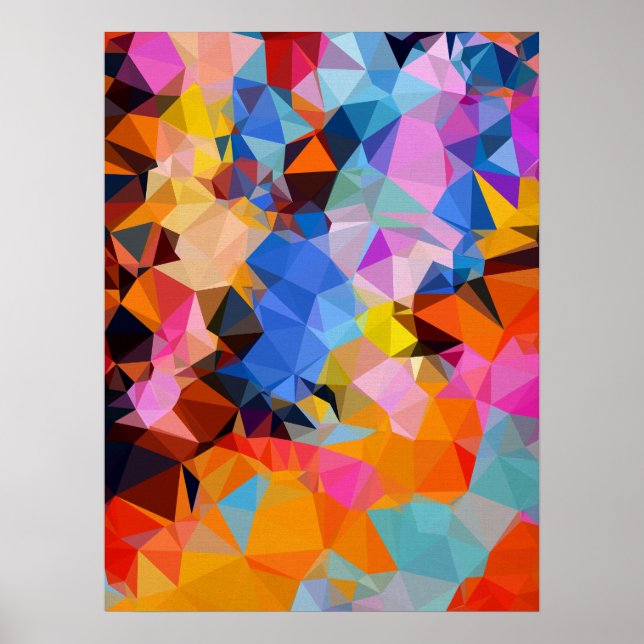 Geometrischer Fraktal-Abstrakt-Wandschmuck Poster (Vorne)