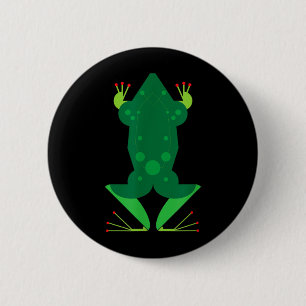 Geometrischer Frosch Minimalistisches Tier Grafik Button