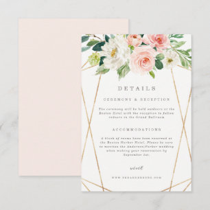 Geometrischer Frühlings-Romance Einzelkarte Einladung