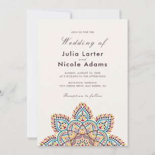 Geometrischer Glitternd Metallischer Luxus-Hochzei Einladung
