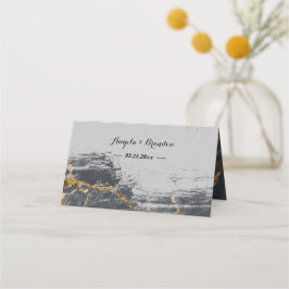 Geometrischer Glitzer aus Marmor Platzkarte