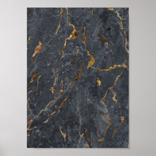 Geometrischer Glitzer aus Marmor Poster