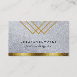 Geometrischer Glitzer mit Golden Glitzer Trimm Visitenkarte