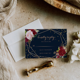 Geometrischer Gold-Glitzer und rote tropische Rsvp