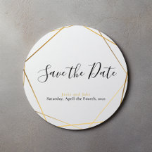 Geometrischer Goldeffekt Save the Date