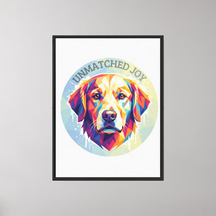 Geometrischer Golden Retriever - Farbige Pop-Art T Leinwanddruck