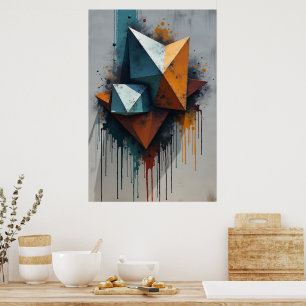 Geometrischer Graffiti-Splash Poster