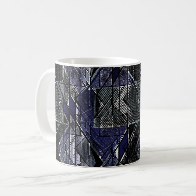 Geometrischer Grundierdruck Kaffeetasse (Vorderseite Links)