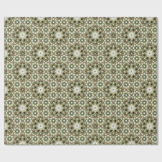 Geometrischer grüner und weißer Blumenkaleidoskop Geschenkpapier