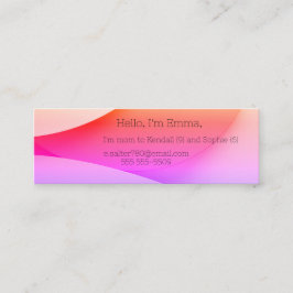 Geometrischer Hintergrund in Rot- und Rosatönen Mini Visitenkarte