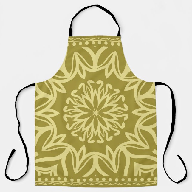 Geometrischer Hintergrund mit Blumen. Stammesethni Schürze (Vorderseite)