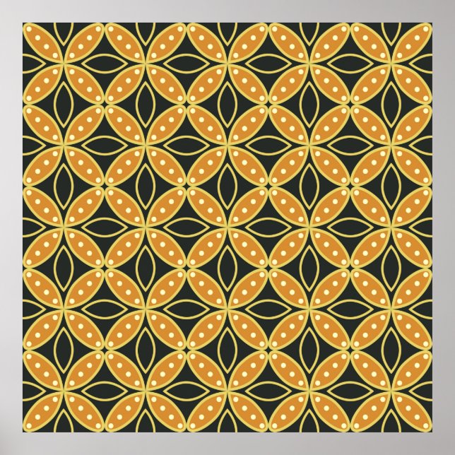 Geometrischer Hintergrund Nahtloses Muster. Batik  Poster (Vorne)