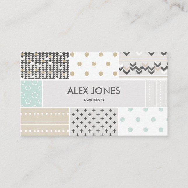 Geometrischer Hipster kopiert Geschäfts-Karte Visitenkarte (Vorderseite)