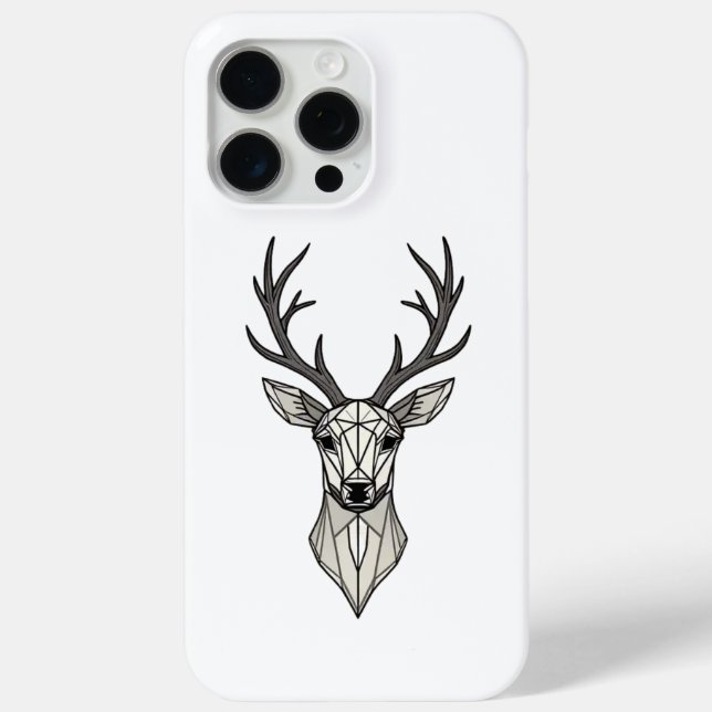 Geometrischer Hirschkopf Minimalist iPhone 15 Pro  Case-Mate iPhone Hülle (Rückseite)