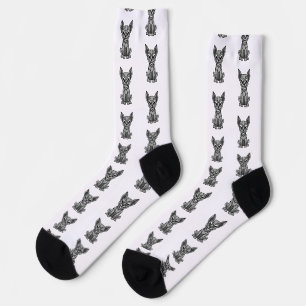 Geometrischer Hund Socken