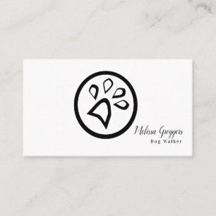 Geometrischer Hundespaziergang-Pfoten-Logo Visitenkarte