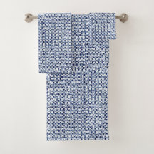 Geometrischer Itajime Shibori blauer