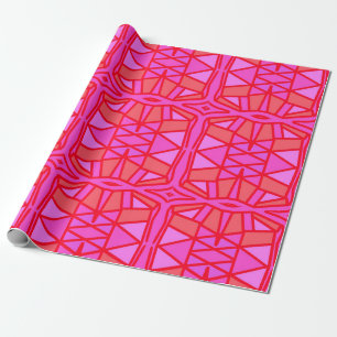 Geometrischer Jeden Anlaß in Hot Pink Geschenkpapier