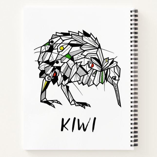 Geometrischer Kiwi Notizbuch (Rückseite)