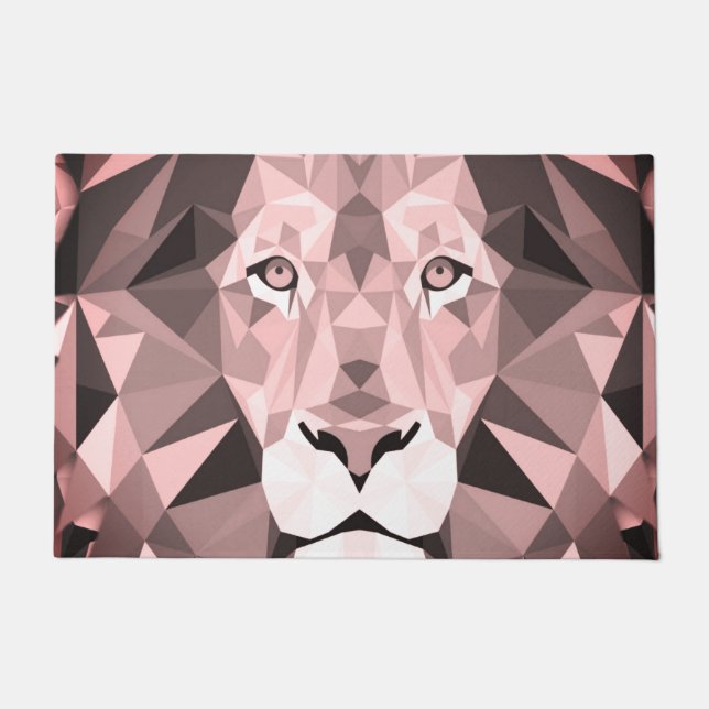 Geometrischer Lion-Kopf der Regal-Rose Fußmatte (Vorderseite)