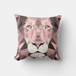Geometrischer Lion-Kopf der Rose Kissen