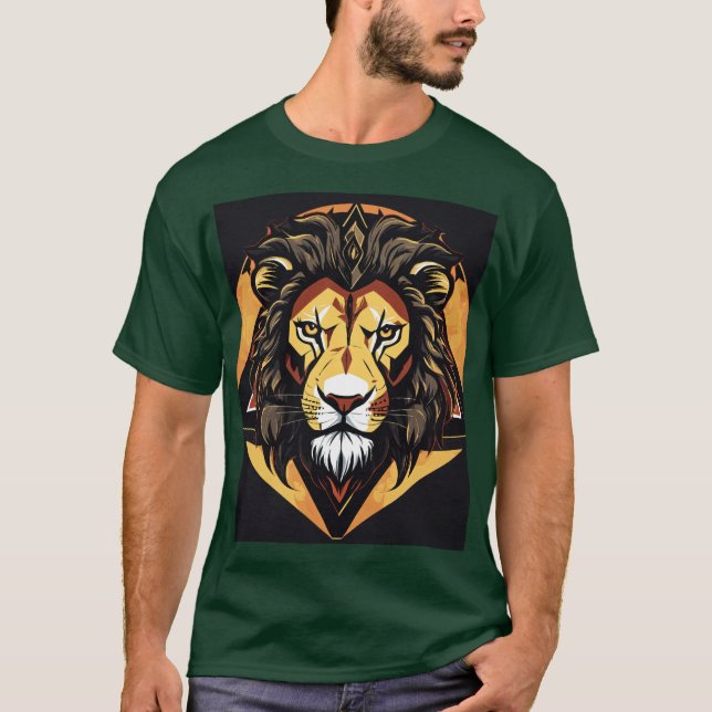 Geometrischer Lion Music Band T - Shirt (Vorderseite)