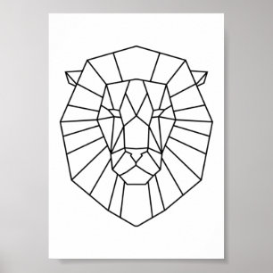 Geometrischer Löwe Poster