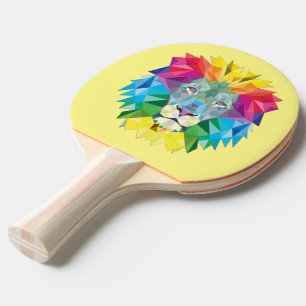 Geometrischer Löwenkopf Tischtennis Schläger